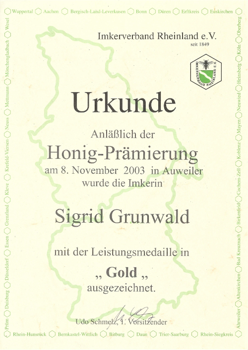 Honig-Prämierung 2003
